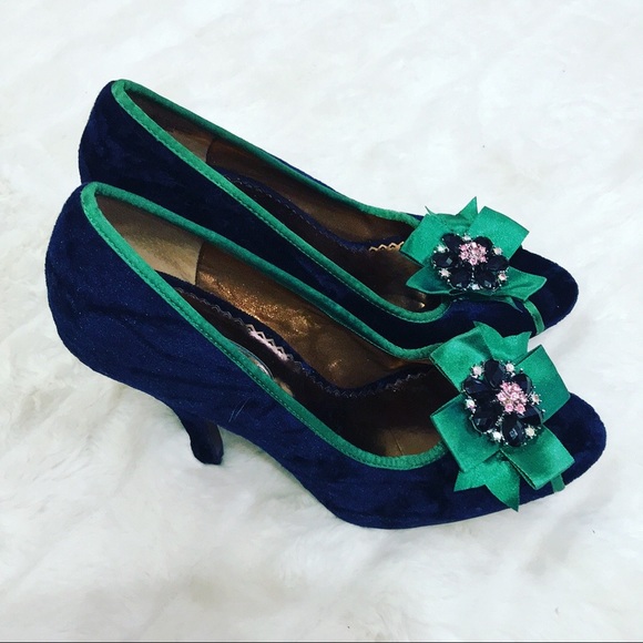 Poetic License Shoes - Poetic license blue velvet pumps